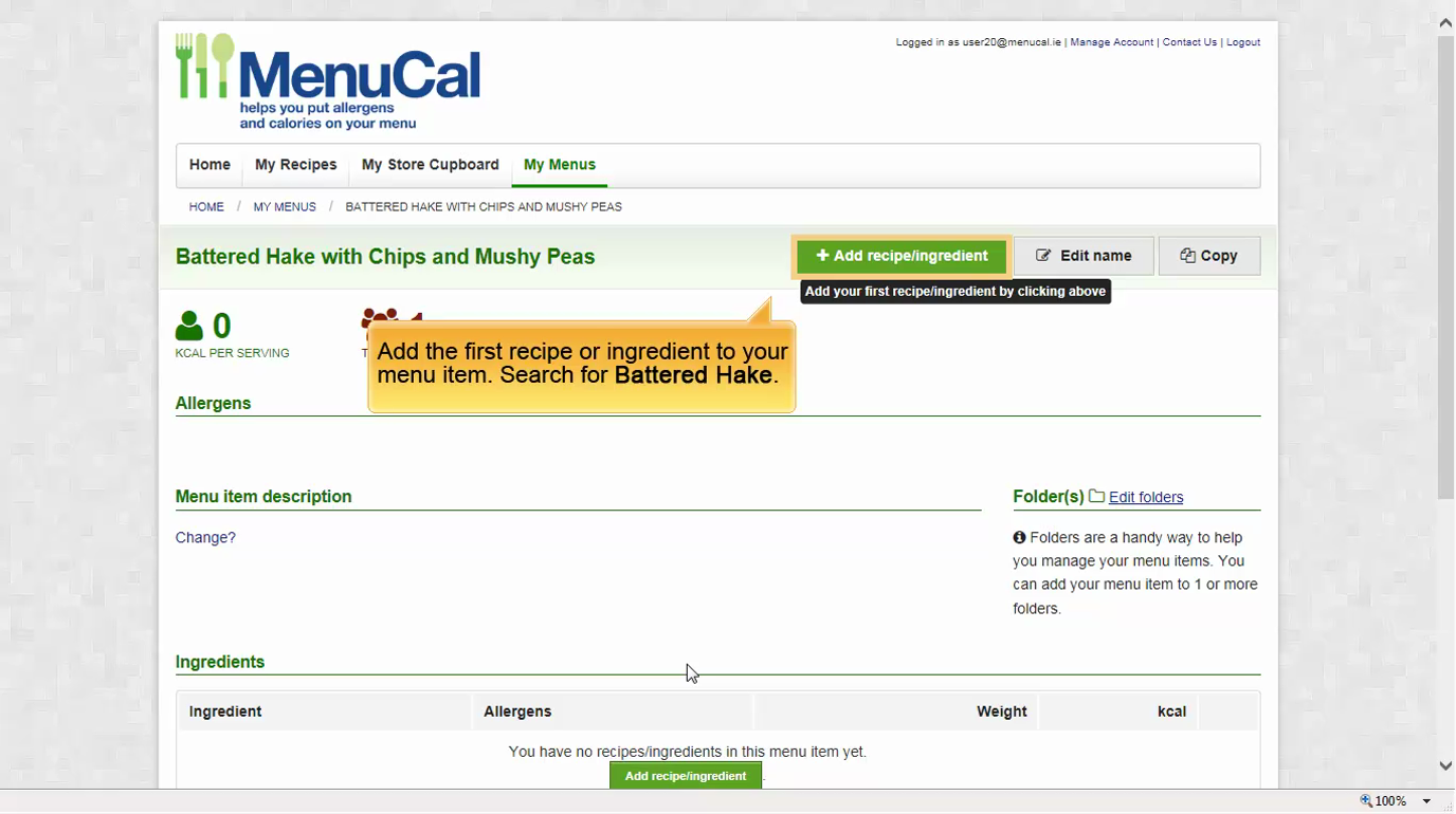 How to use Menucal’s Menu Function